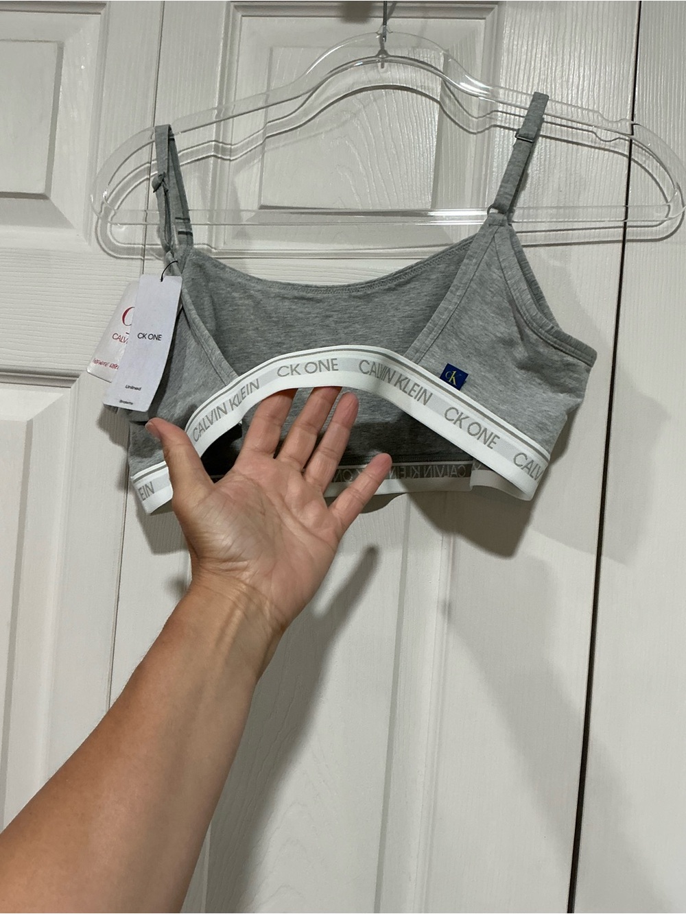 💙 NWT Calvin Klein Light Gray Bralette - XL (01354) - Picture 3 of 8